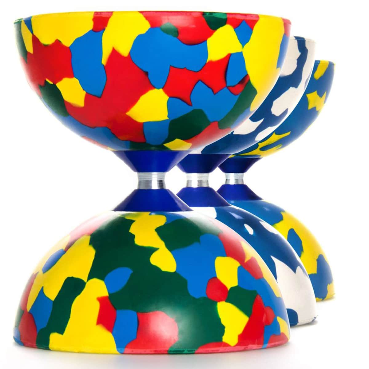 JESTER Pro Diabolo Blanc // Bleu Diabolo Baguettes en Bois et Diablo Ficelle Id/éal pour les enfants et les adultes! Diabolos Sac de Transport